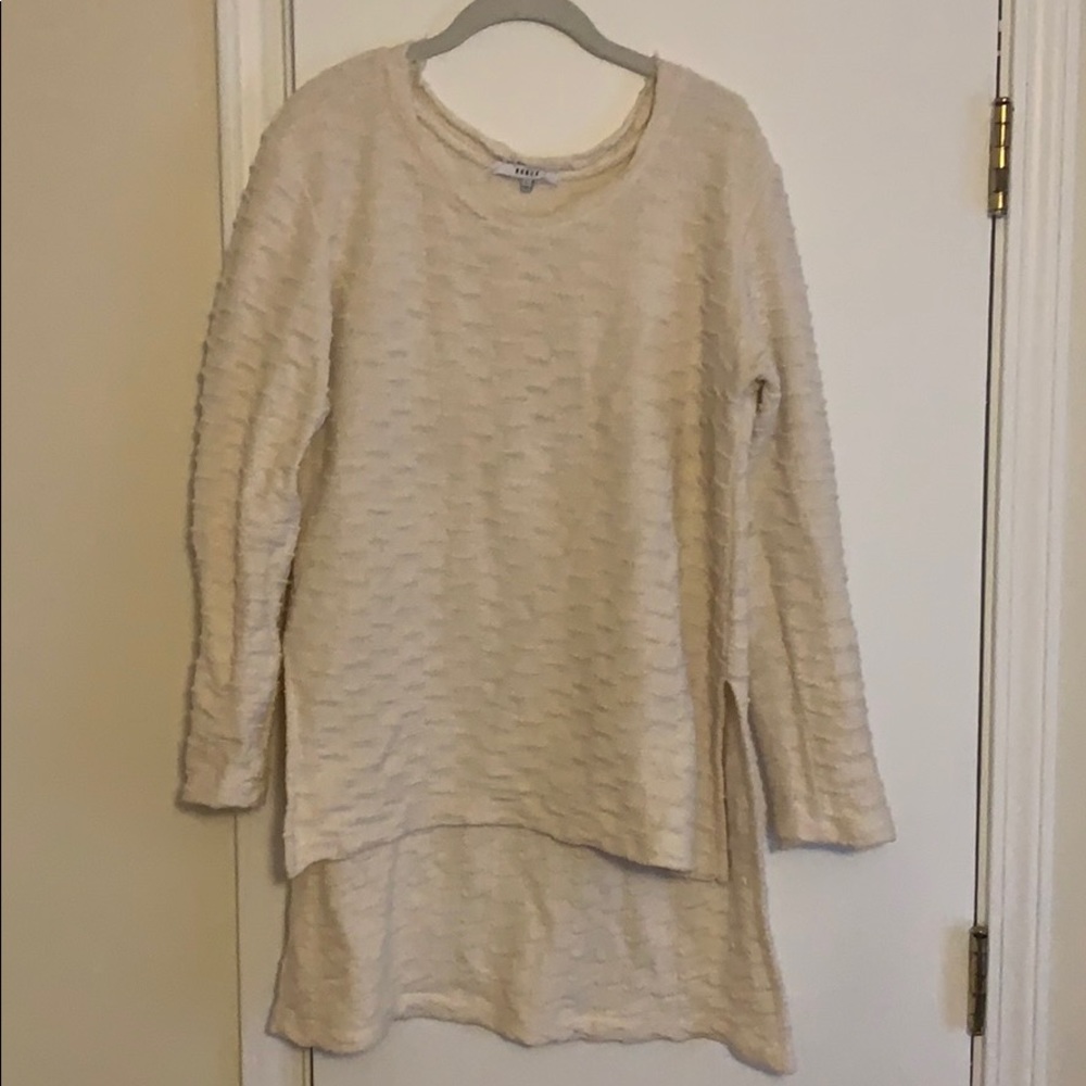 Anthropologie high low cream sweater size L